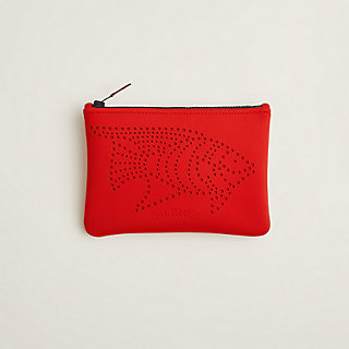 HERMES⭐︎エルメス⭐︎ポーチ⭐︎巾着⭐︎手縫⭐︎赤⭐︎革製⭐︎シェーブル ポーチ-《トラフィック・ジャム